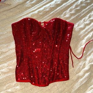 Red sequin corset size S